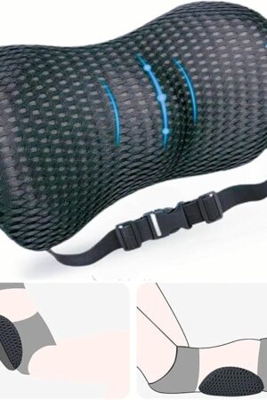 AgoKud Lumbar Pillow,Lumbar Support Pillow for Car and Office Chair,Memory Foam Back Support Pillow for Lower Back Pain Relief,Adjustable Back Pillow for Bed,Rest,Sleeping,Travel