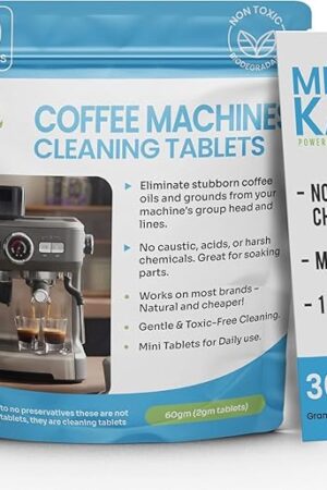 30-Pack Coffee Cleaning Tablets, Compatible with All Major Coffee Machines – Natural Barista Grade Coffee Residue Cleaner