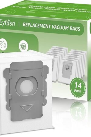 14 pack i7 Vacuum Bags Compatible with irobot for Roomba i7+, i1+, i2+, i3+, i4+, i5+, i6+, i8+, j6+, j7+, j8+, j9+, s9+, Combo i5+, j5+, j7+, j9+ Clean Base Automatic Dirt Disposal Models