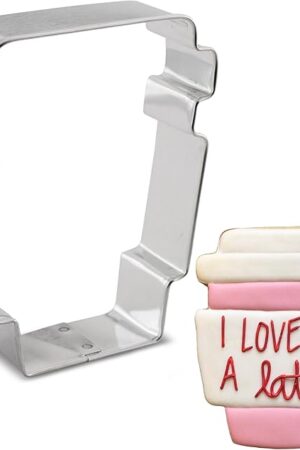 Ann Clark Cookie Cutters Latte Coffee Cup Cookie Cutter, 3.75" Made in USA