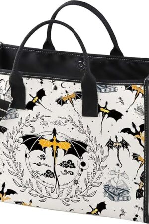 WZMPA 4th Wing Tote Bag Dragon Ridder Inspired Gift Violet Sorrengail Reusable Grocery Bag Bookish Merchandise