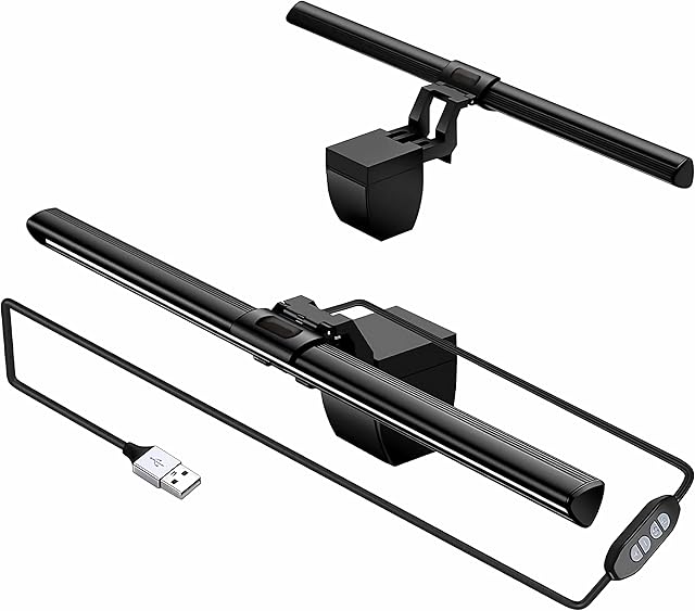 Computer Monitor Light Bar, LED Screen Light Bar for Workspace, Dimmable Monitor Lamp, Button Control Monitor Lamp for Desk/Office/Home/Game, for Eye Caring