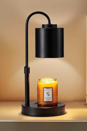 CASTLELIFE Candle Warmer Lamp with Timer & Dimmer, Height Adjustable Electric Wax Melt Warmer for Jar Candles, Gifts for Mom Home Decor, Black