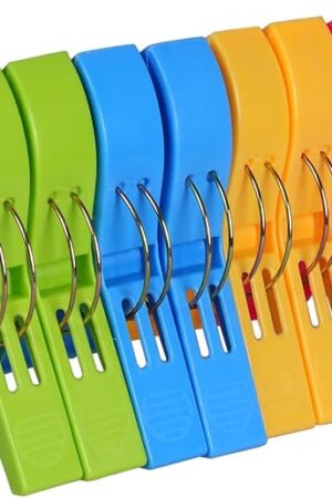 ECROCY Towel Clips for Beach Chairs Heavy Duty, 8 Pack Chair Clips for Beach Towels Non-Slip, Waterproof Towel Holder in Bright Colors, Wonderful Cruise Essentials for You
