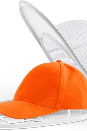 Eiito Hat Washer for Washing Machine,Hat Cleaner for Baseball Caps with Frame Cage and Mesh (1Pack white with mesh)