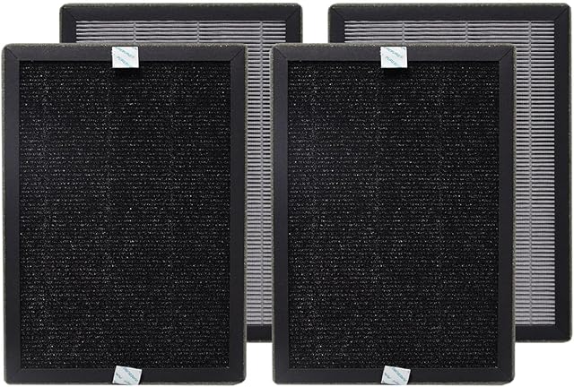 PUREBURG KF250 Replacecment Filter Compatible with Kenmore 1200e Series PM2010 & KALADO KCA01 Air Purifiers,2 Set (4 Filters) H13 True HEPA Activated carbon 2-in-1
