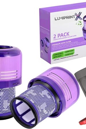 Dyson V11 Filter, 2-Pack Premium True HEPA Replacement Filters for Dyson V11, V11 Animal, V11 Completed/Absolute, Dyson-V15, V15 Filter, V15 Absolute/Submarine with Trigger Clamp, Part no. 970013-02