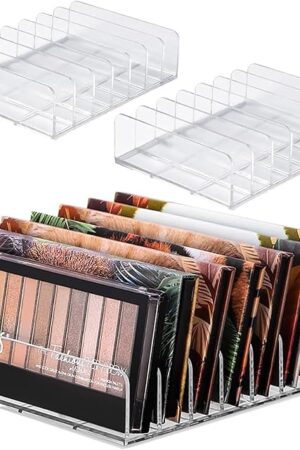 Clear Acrylic 7-Section Makeup Organizer Eyeshadow Palette