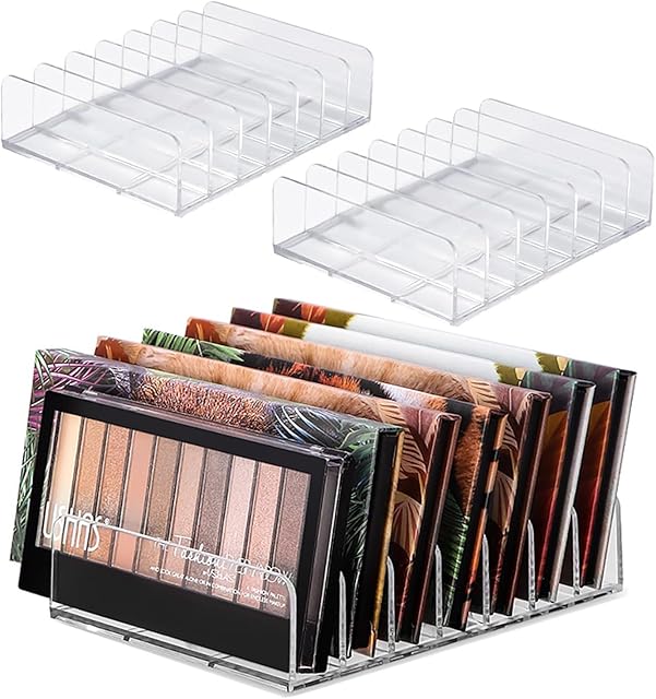 Clear Acrylic 7-Section Makeup Organizer Eyeshadow Palette