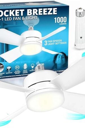 Bell+Howell Socket Breeze Modern Ceiling Fans 10" Mini Light Socket Fan