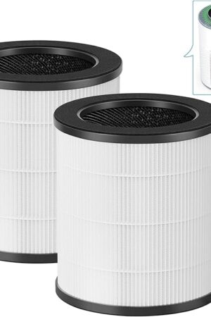 2 Pack A2 Replacement Filter Compatible with AMEIFU GDAP1W and VEWIOR A2 Air Purifier(ClearAir-A2), H13 True HEPA Air Cleaner Filter, 3-Stage Filtration for Wildfire Smoke Pollen Pets Odor