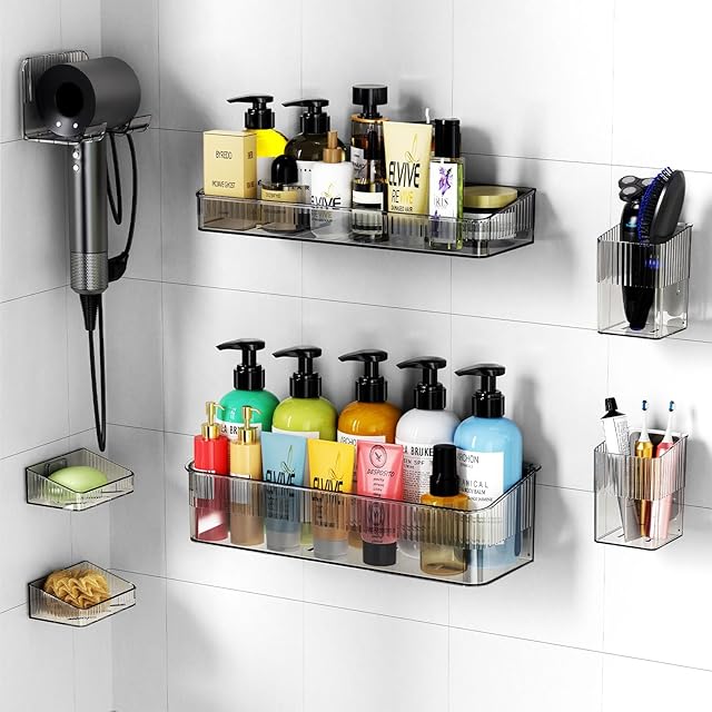 Clear Grey Acrylic Shower Caddy