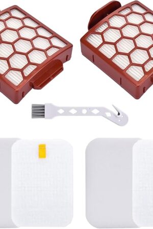 2 Foam&Felt+ 2 HEPA Replacement Filters kit for Shark Navigator Zero-M Self-Cleaning Brushroll Pet Pro ZU62, ZU60,ZU62C Pet Plus NV251,NV255,Swivel Pro Complete NV150,NV151,Part 1238FT60,1239FT60