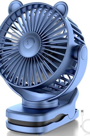 Clip on Fan, Rechargeable Portable Fan with 2000mAh Battery Operated, Small Fan with Powerful Clip Design, 3 Wind Speed, 360° Rotation, Ultra-Low Noise Level Personal Fan for Travel