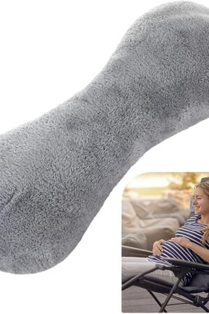 1 Pc Neck Pillow for Recliner Headrest Pillow Bone Shaped Chair Plush with Adjustable Strap Neck Support and Pain Relief Curve Head Cushion for Car Travel Airplane (Grey)