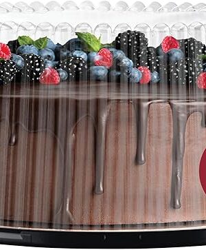 10 - 11" Plastic Disposable Cake Containers Carriers With Dome Lids And Cake Boards [5 Pack] And Cake Server | Round Bundt Cake Boxes / Cover | 2-3 Layer Cake Holder Display Containers For Transport