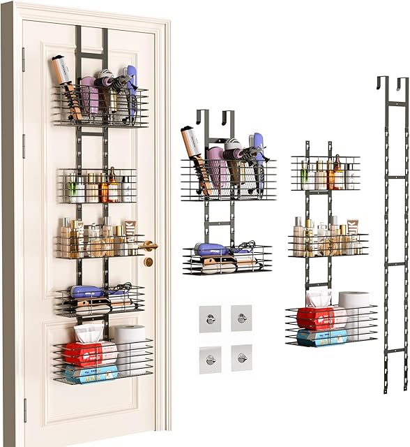5-Tier Over The Door Wall Mounted Bathroom Organizer