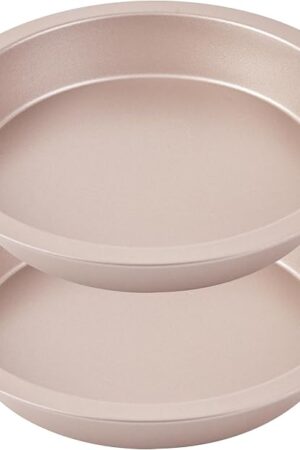 8-inch Round Cake Pan Set of 2, Nonstick 8 Inch Cake Pan for Baking (Champagne Gold)