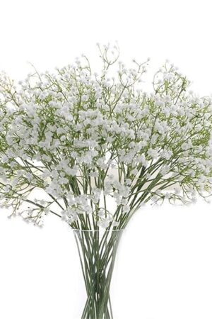 9 Pack Real Touch Artificial Baby's Breath Flowers - 21" Bendable Stems for Wedding Bouquets, Home Centerpieces & Outdoor Decor (Waterproof, Dustproof, White)