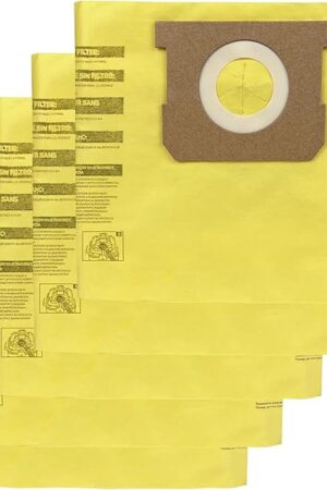 5 Pack 91964 Type D Vacuum Filter Bags Compatible with Shop-Vac 4 Gallon Vacuum, Replacement 9196400 9196433 High Efficiency Dust Collection Bag