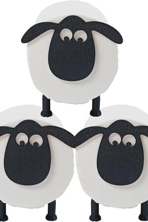 3PCS Sheep Toilet Roll Holder, Sheep-Shaped Toilet Paper Holder - Cute Lamb Design, No-Drill Standing Tissue Storage Rack for Bathroom, Living Room, Office Decoration