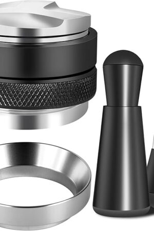 51mm Espresso Accessories Kit, Coffee Distributor and Tamper Leveler, WDT Tool and Dosing Funnel Set Fits 51 mm Espresso Machines and Portafilters
