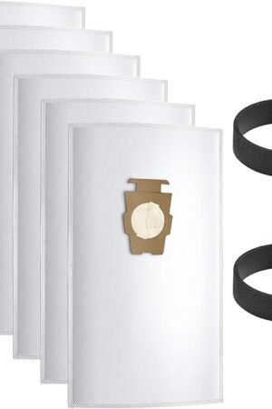 6 Bags + 2 Belts Vacuum Bags Compatible with Kirby Vacuum Cleaner Bags, Solid Cloth Dust Bag Fit All Kirby Generation & Sentria Models, Part # 205811 204814 204811 Style F
