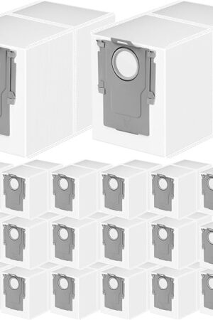 20 Packs Q Revo Dust Bags for Roborock QV 35A/Qrevo S5V/Saros 10/10R/Qrevo/Q RevoS/Qrevo Pro/Plus/MaxV/Master/Curv S5X/Edge S5A/S8 MaxV/S8 Max Ultra Robot Vacuum Cleaner, 3.5L Large Capacity