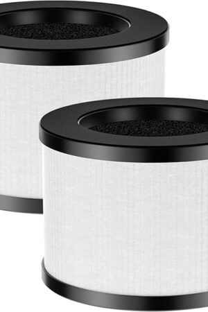 2 Pack TZ-K1 Replacement Filter Compatible with ToLife TZ-K1 Air Puri-fier, MK01 MK06 and FreAire KN6391 Air Purifiers, 3-in-1 HEPA High-Efficiency Activated Carbon Filter, 360° Rotating Filter