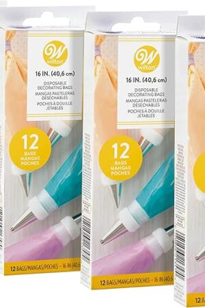 Wilton Disposable Decorating Bags, 16-Inch, 12-Count, Pack of 4