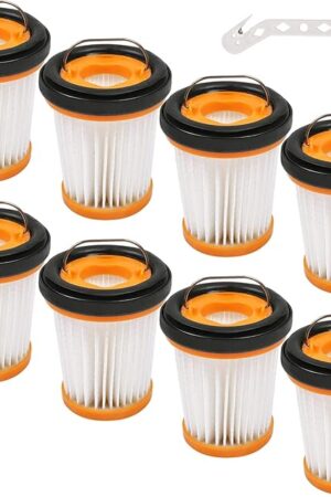 8 Pack WV201 Vacuum Filters Replacement for Shark Wandvac ION W1 S87 Cordless Handheld Vacuum WV200, WV201, WV205, WV220 Handheld Vacuum, 8 Pack Vacuum Filters, Compare to Part # XHFWV200