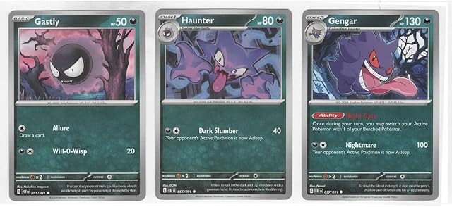 The Gengar 057/091 - Paldean Fates – Pokemon – Evolution Card Lot - Set Gastly Haunter