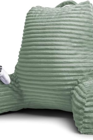 Clara Clark Reading Pillow for Bed Adult – Back Pillow for Sitting in Bed, Standard Bed Pillows for Sitting Up, Foam Chair Pillow, Sage Green Rest Pillow