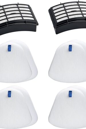 Complete Vacuum Filter Set for Shark Vacuum Navigator Lift-Away NV350 NV351 NV352 NV355 NV356E NV360 – Includes 2 HEPA Filters, 4 Foam & Felt Filters