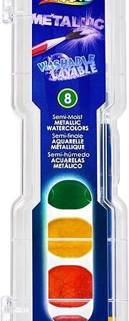The Prang Washable Watercolor Paint Set, 8 Assorted Metallic Colors, 1 Count