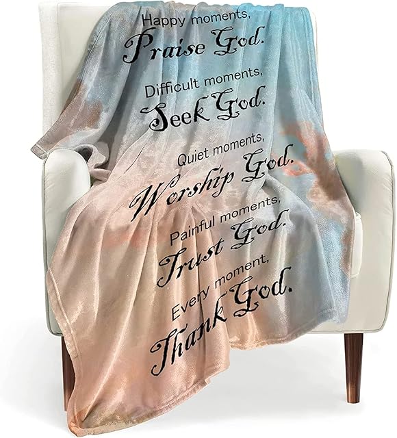 BOOPBEEP Healing Throw Blanket with Inspirational Thoughts and Prayers- Religious Soft Blankets and Throws 40x50 Inch Perfect Caring Gift for Women Men