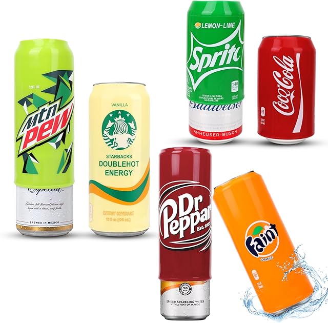 6-Pack Silicone Soda Can Sleeves – Slim, Standard & Tall Boy Can Cozies as Golf Beer Sleeves and Funny Gift (2 for 12 oz Skinny Cans, 2 for 12 oz Standard Cans, and 2 for 16 oz Tall Boy Cans)