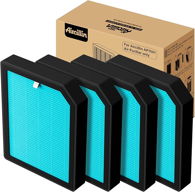 Air Purifier AP1501 Replacement Filters 4-Pack, H13 True HEPA Filter, Activated Carbon Filter(AP1501)