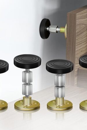 4 Pack Headboard Stoppers, Adjustable Bed Noise Stopper for Wall, Bed Frame Post Anti-Shake Tool, Head Board Stabilizer Pad Support Bumper Guards, Threaded Fixer Keep from Squeaking, 30-105mm