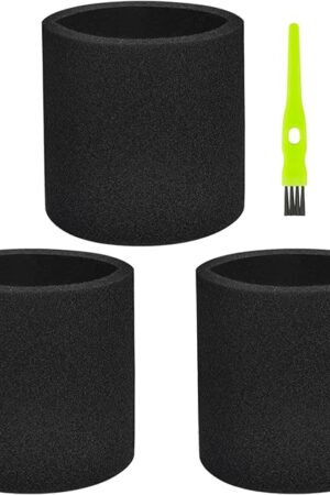 3 Pack 90585 Foam Sleeve VF2001 Foam Sleeve Filter Fit For Most Shop-Vac Wet Dry Shop Vacuum Cleaners,Type R & Most Genie and 5-16 Gallon VacMaster Shop Vacuum Cleaners,Replaces # 90585,9058500