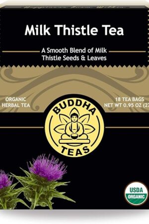 Buddha Teas - Organic Milk Thistle Tea - Herbal Tea - Promote Cleansing & Wellness - With Antioxidants & Minerals - Clean Ingredients - Caffeine Free - OU Kosher - 18 Tea Bags (Pack of 1)