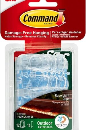 Command Outdoor Rope Light Clips Wall Clips 12 Hooks