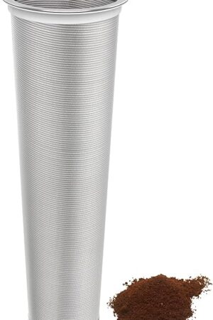 Cold Brew Coffee Filter for 64oz Glass Mason Jar Pitcher - Fine Mesh, Reusable 304 Stainless Steel Filter with Sealing Ring, Cold Brew Strainer for Iced Coffee Maker, Sun Tea and More