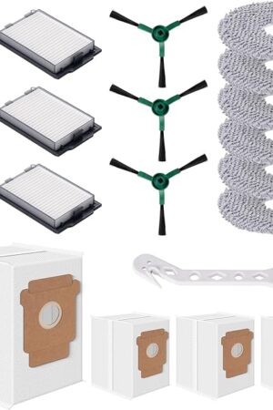 18 Pcs Replacement Parts for iRobot Roomba Plus 505/405 Combo Robot Vacuum Cleaner, Accessories with 1 Roller Brush, 6 Mop Pads, 3 Filters, 3 Side Brush,4 Vacuum Bags,1 Clean Tool