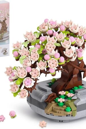 The QLT QIAOLETONG Mini Bricks Flowers Bonsai Model 426 pcs Mini Particle Flower Botanical Collection Construction Building Toy