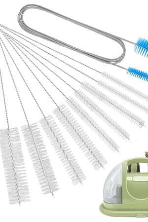 XANGNIER Flexible Drain Straw Cleaning Brush Set for Bissell Little Green Carpet and Upholstery Cleaner Machine, Long Deep Nylon straw Cleaner Tools Accessories for Little Green Tough Stain Head Parts