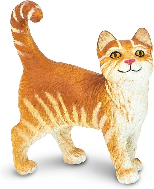 The Safari Ltd. Tabby Cat Figurine - Detailed 2" Plastic Model Figure - Fun Educational Play Toy for Boys, Girls & Kids Ages 1+