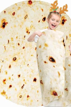 Burrito Tortilla Blanket Baby Stuff Shower White Elephant Gifts for Kids Taco Throw Blankets Wrap Newborn Swaddle Toddler Boy Girl Party Novelty Gag Pets Soft Fleece 40in