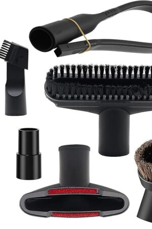 7 Pcs Universal Vacuum Cleaners Accessories 1 1/4 inch & 1 3/8 inch Vacuum Attachments Kit with Wet Dry Plastic Vacuum Hose Adapter Flexible Crevice Tool for Shop Vac Accessories