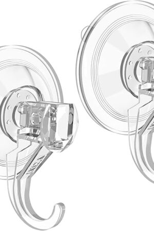 VIS'V Wreath Hanger Wreath Hooks Large Suction Cup Clear 2 Pcs